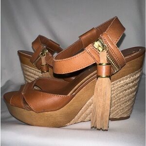 Ralph Lauren Brown Leather Espadrille